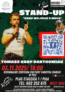 Piła Wydarzenie Stand-up Tomasz Bartkowiak - Karp wyjście z mułu